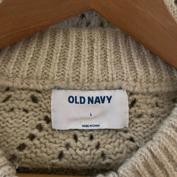 Women’s Old Navy tan open knit sweater Large - Picture 3 of 4